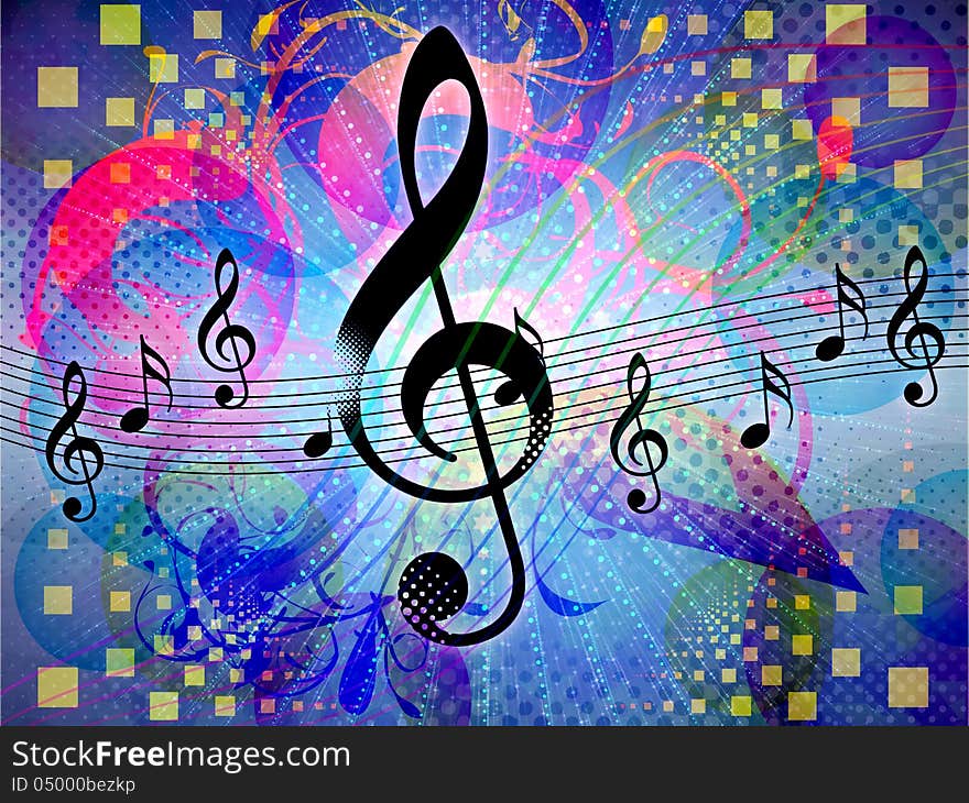 Illustration of abstract colorful funky musical background. Illustration of abstract colorful funky musical background.