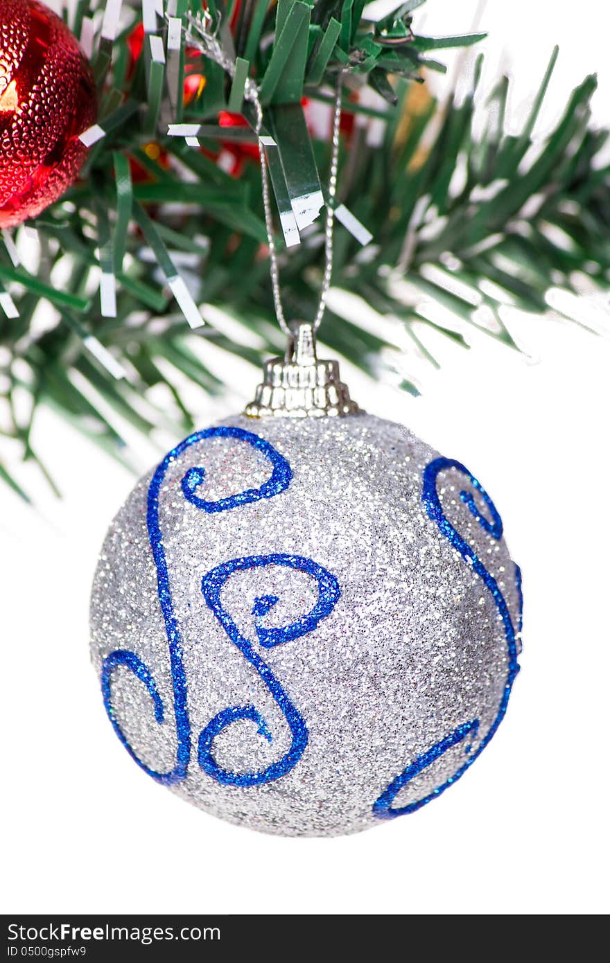 Bauble decoration with Christmas tree. Bauble decoration with Christmas tree