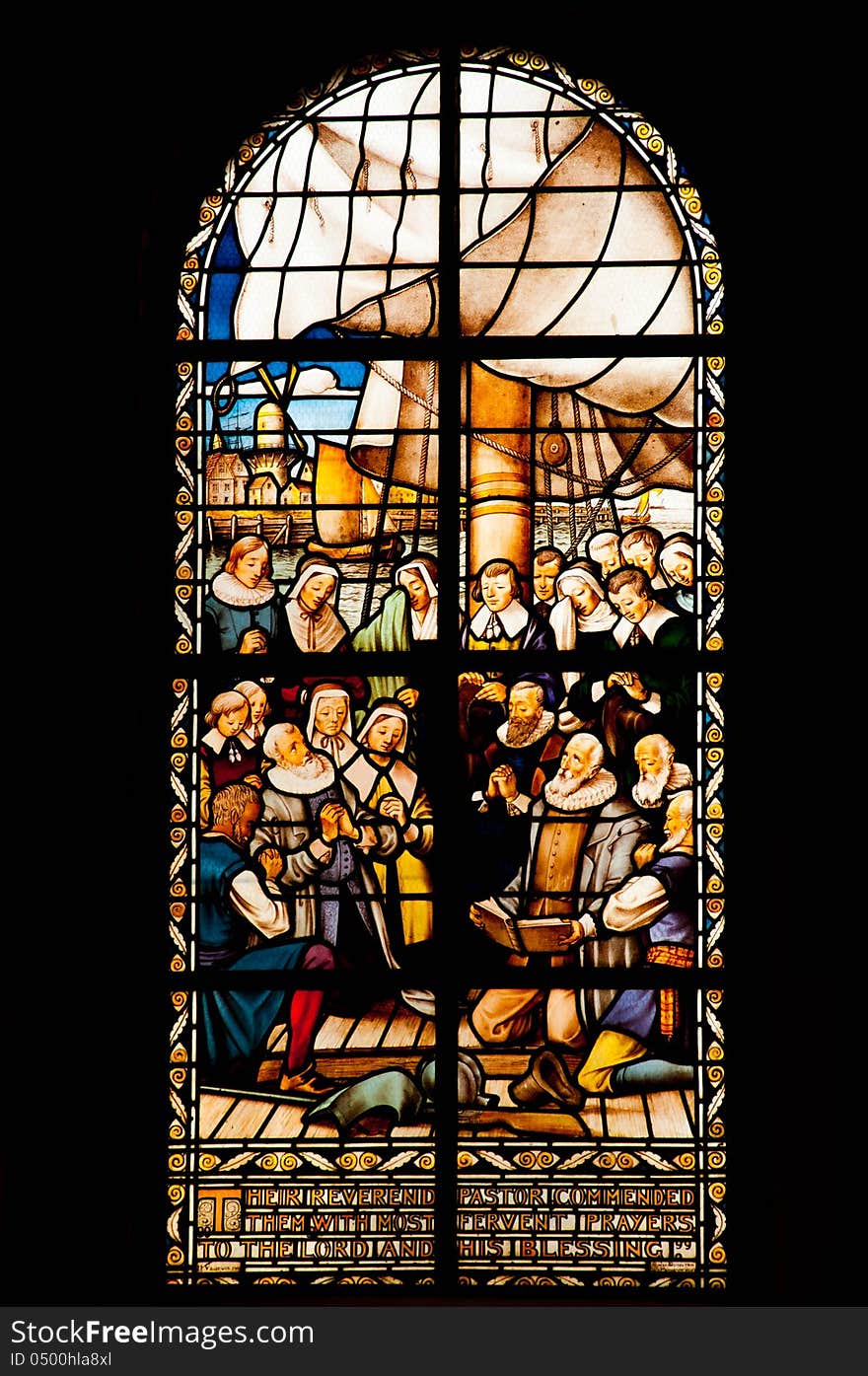 Glass window in church