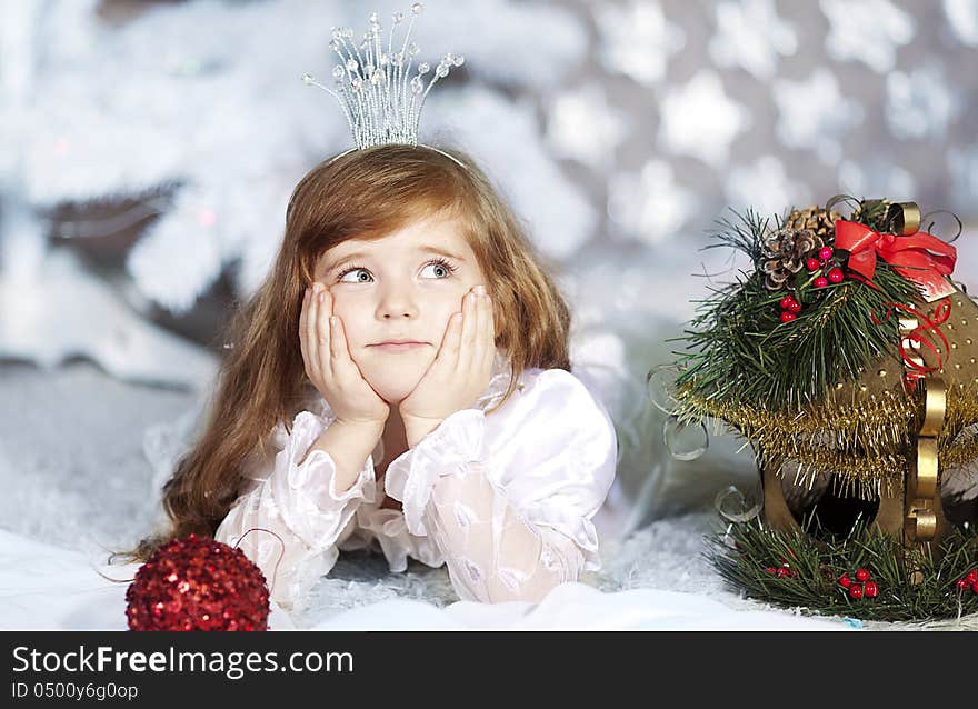 Little girl on christmas holiday