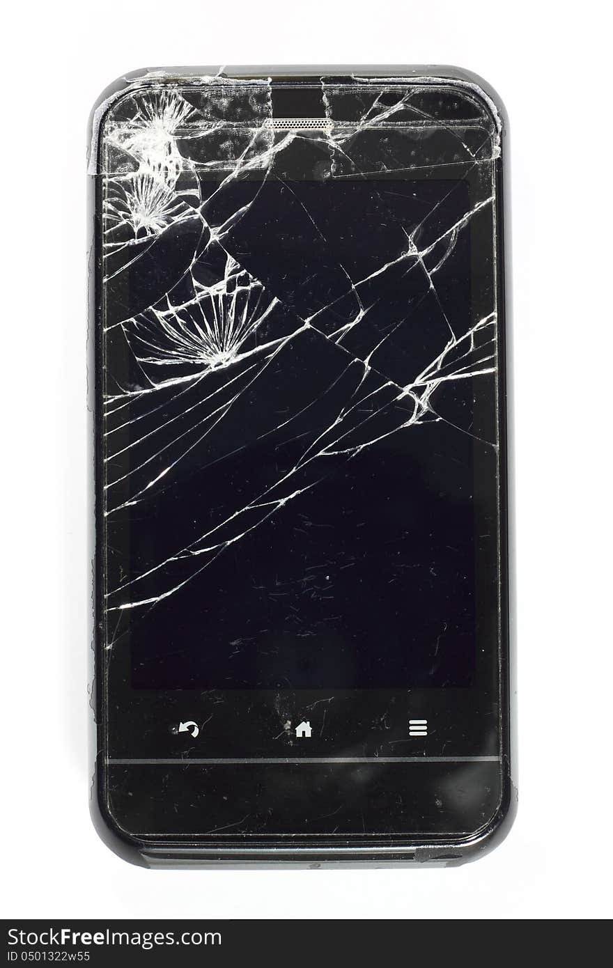 Broken screen on mobile phone