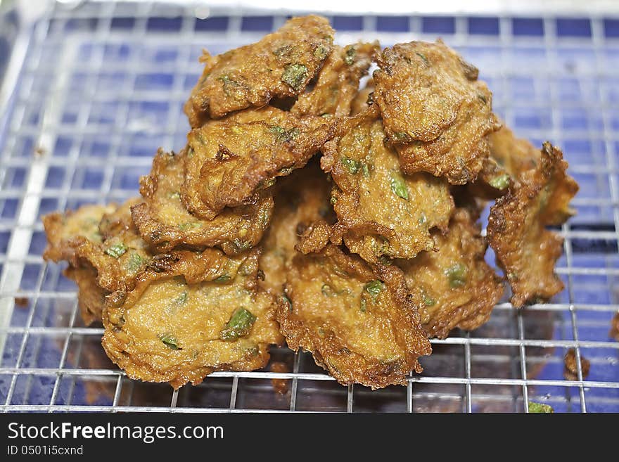 Fried fish patty,name of Thai food made of fish.