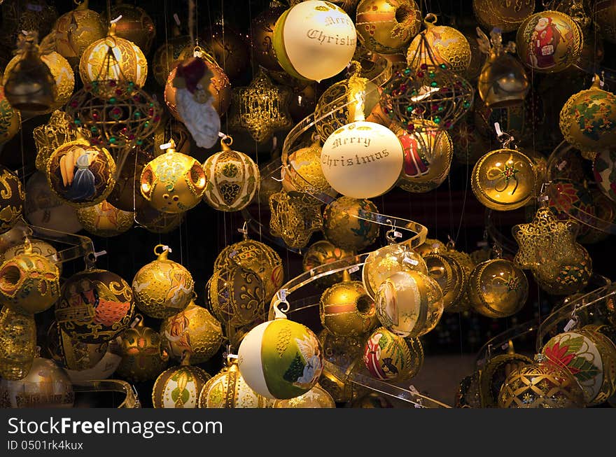 Colorful shiny christmas globes