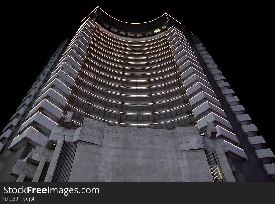 View of a hotel building by night