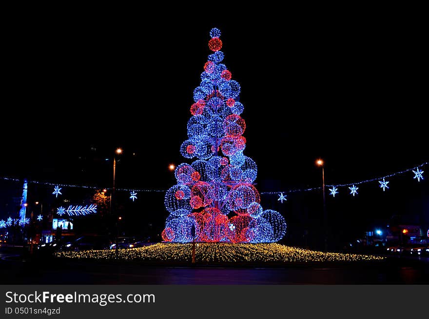 Glowing christmas tree