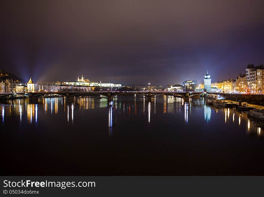 Prague at night