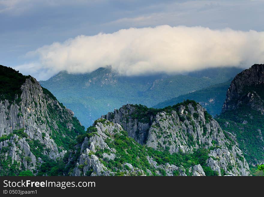 Mountain peak in the morning, Khao Dang,Sam roi yod national park,Thailand. Mountain peak in the morning, Khao Dang,Sam roi yod national park,Thailand