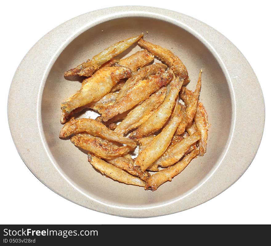 Small fish fried is a normal food for thai people. Small fish fried is a normal food for thai people.