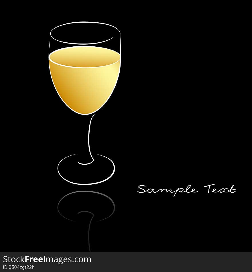 A wineglass of white wine