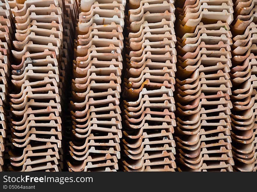 Roof tile stack,in temple Thailand. Roof tile stack,in temple Thailand