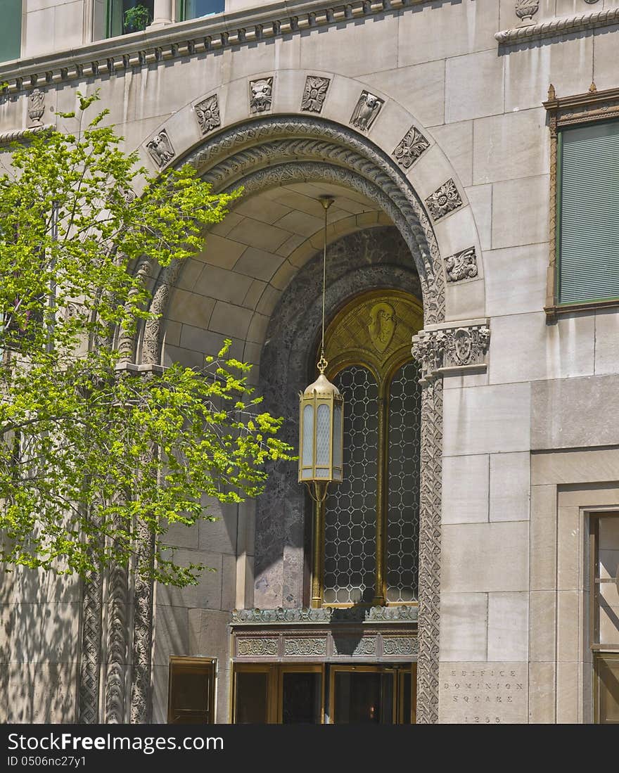 Art Deco Arched Entrance in Montreal