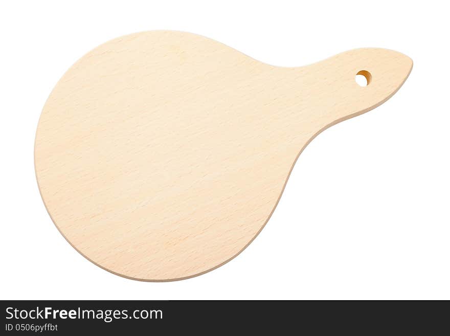 Wooden Cutting Board, Top View, Isolated