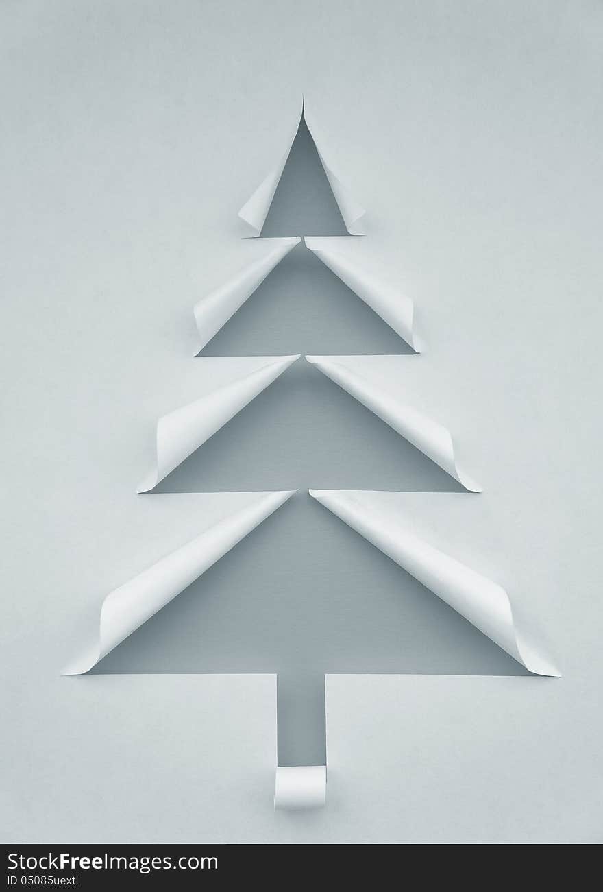 Christmas tree made of paper for your design