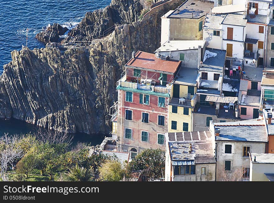 Very nice view of ligurian coast,riomaggiore village