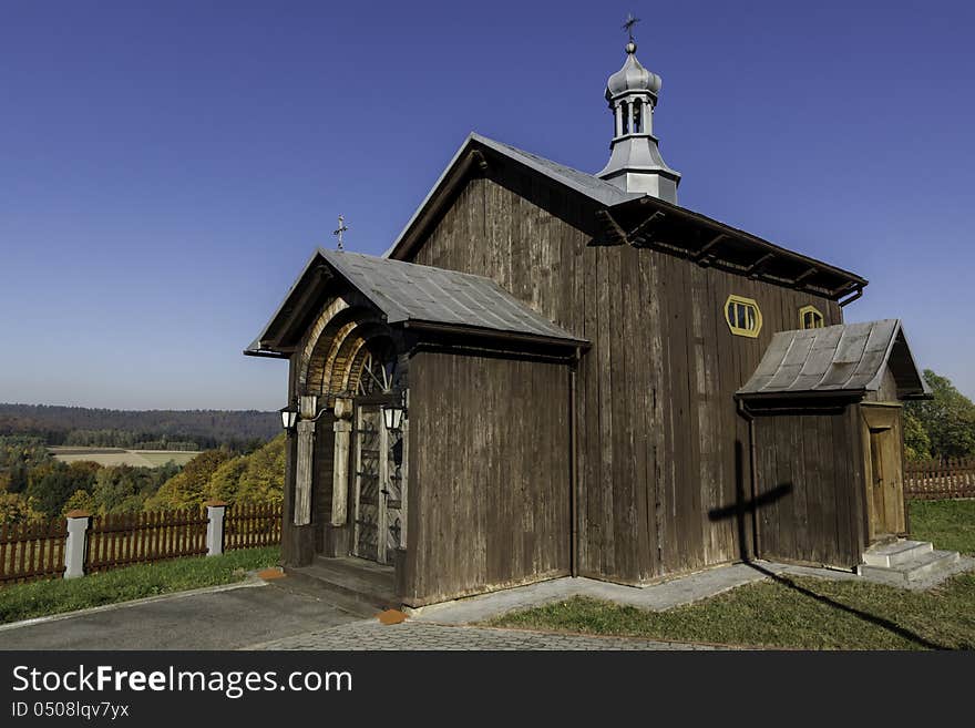 Little chapel on the sidelines, the chapel is located at the cemetery of little village in the south Poland ,it is a monument of sacral. Little chapel on the sidelines, the chapel is located at the cemetery of little village in the south Poland ,it is a monument of sacral.