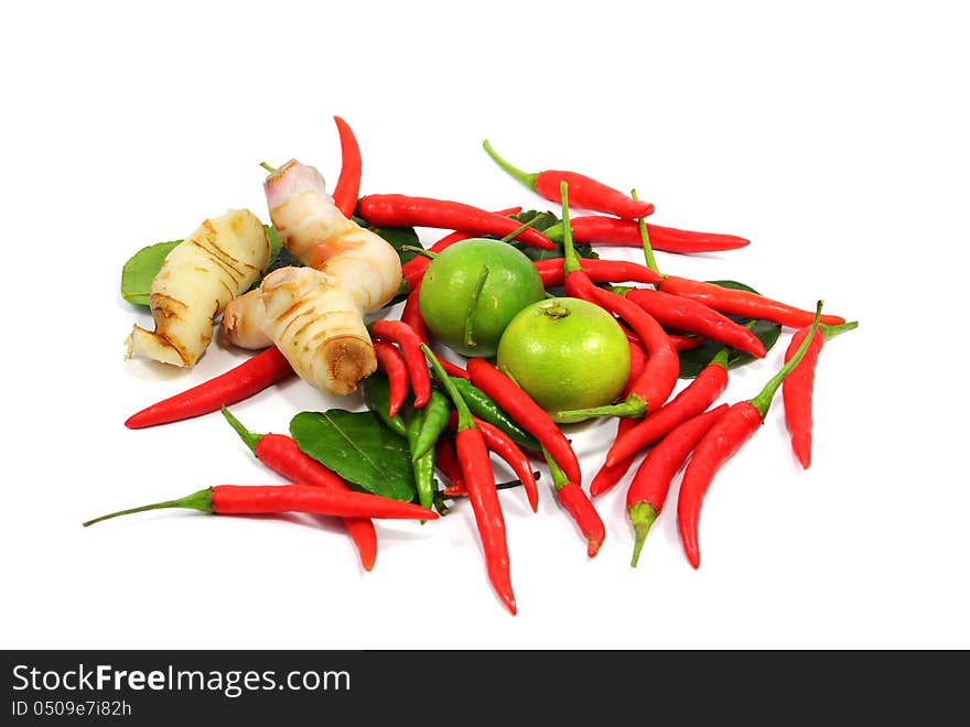 Thai Food Ingredient Isolated On White