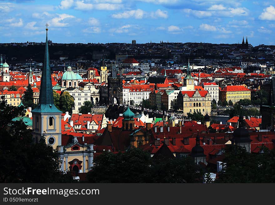 St. Tomas Church, Charles Bridge, Moldau. St. Tomas Church, Charles Bridge, Moldau