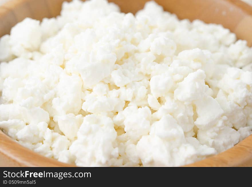 Cottage Cheese In A Bowl Closeup