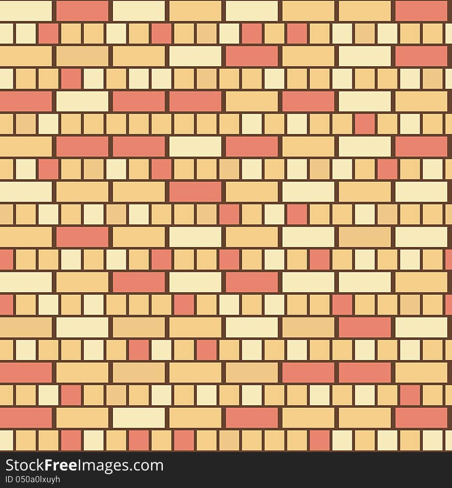 Vector seamless red brick pattern. Vector seamless red brick pattern