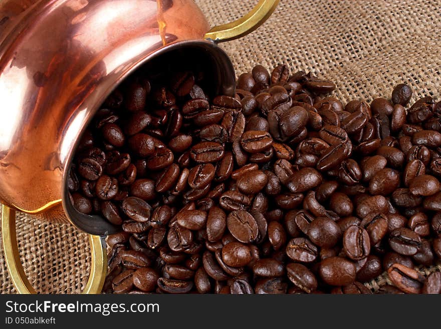 Coffee beans closeup