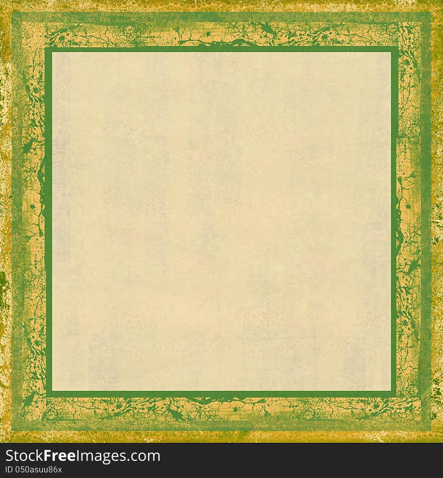 Green grunge background with frame. Green grunge background with frame