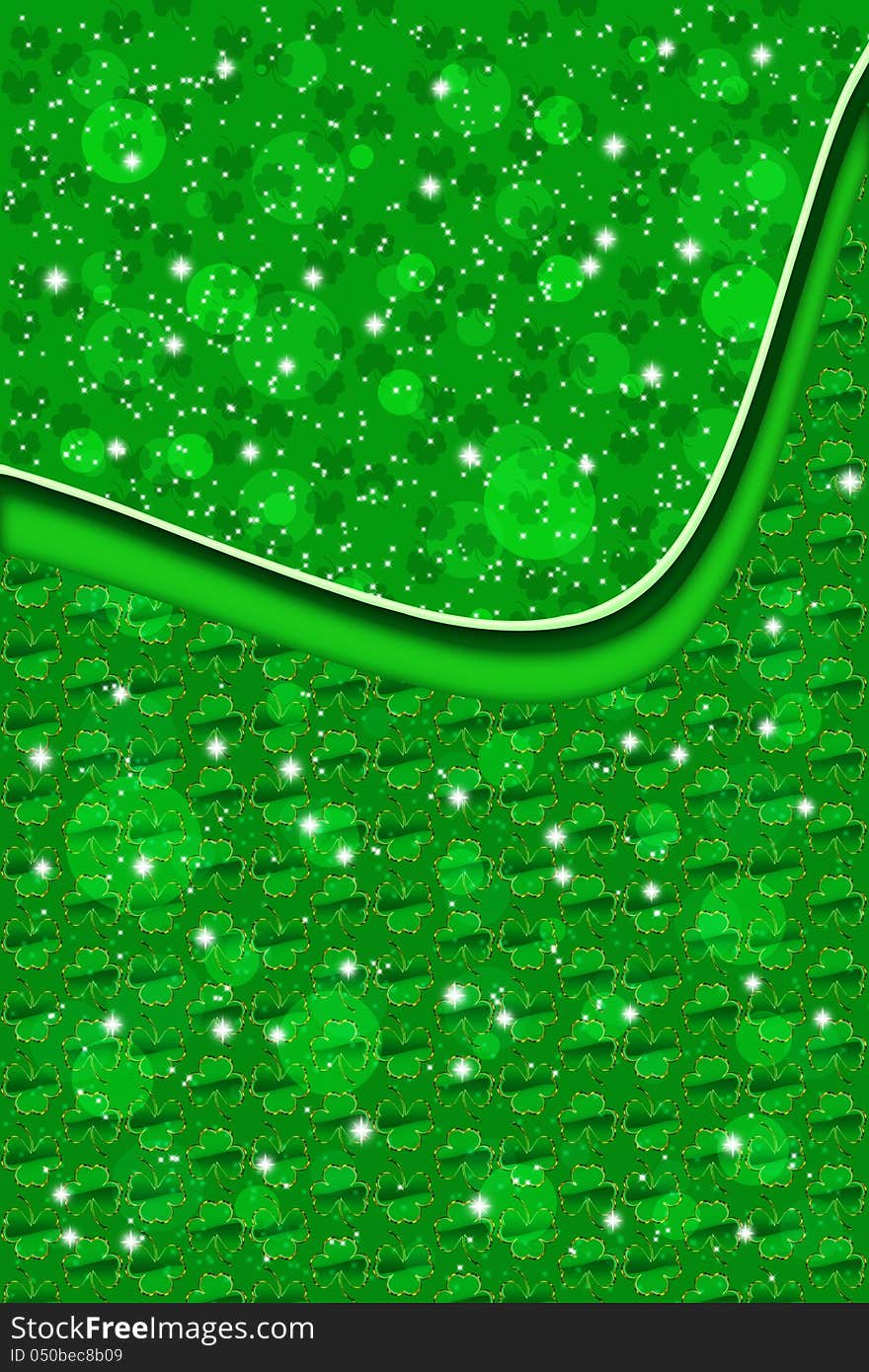 Illustration of St. Patrick's day background with shamrocks, clovers. Illustration of St. Patrick's day background with shamrocks, clovers.