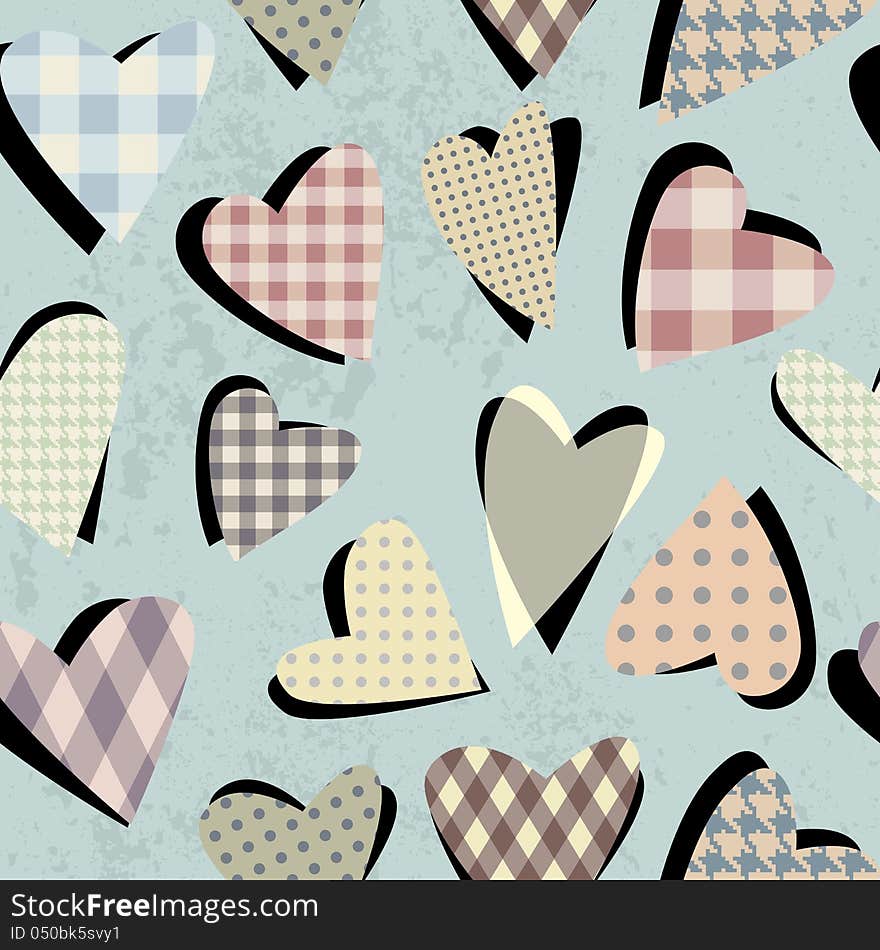 Seamless background pattern. Will tile endlessly. Hearts collage. Seamless background pattern. Will tile endlessly. Hearts collage.