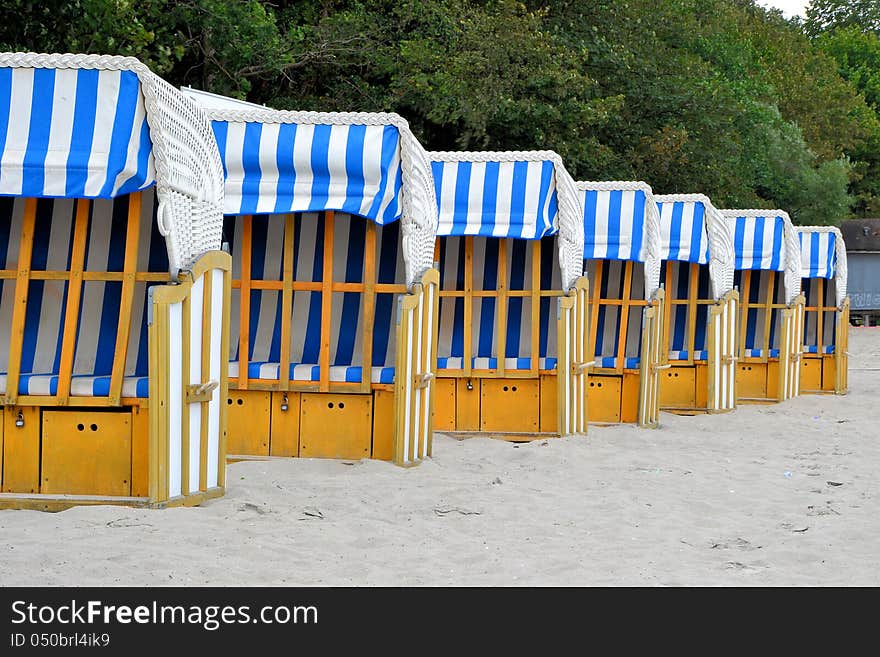 Beach chairs on the Polish Baltic coast. Beach chairs on the Polish Baltic coast