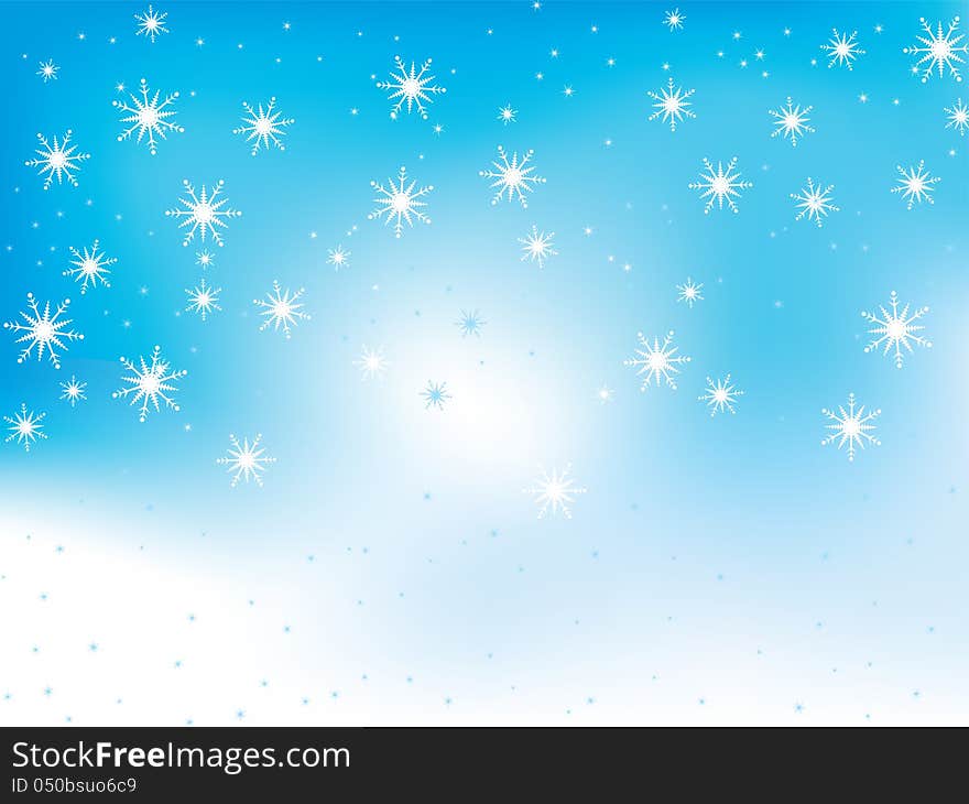 Winter background with snowflakes