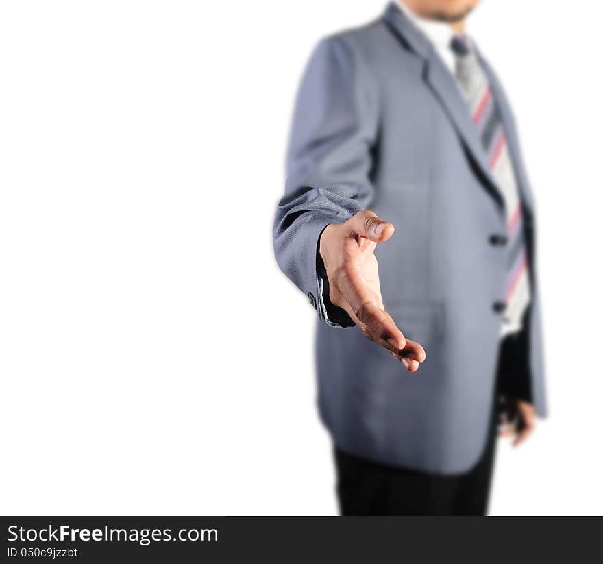 Business man standing for handshake