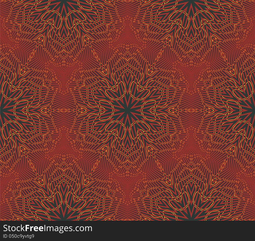 Arabic vintage hexagon pattern in dark and rich colors made with red and brown flowers. Arabic vintage hexagon pattern in dark and rich colors made with red and brown flowers