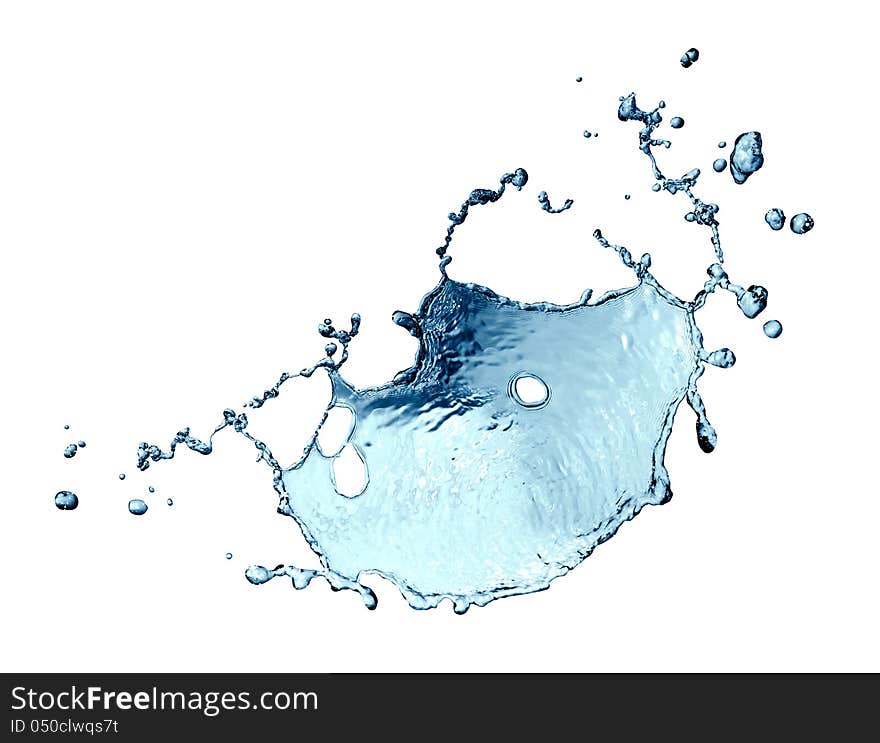 Abstract blue splashing water on white background. Abstract blue splashing water on white background