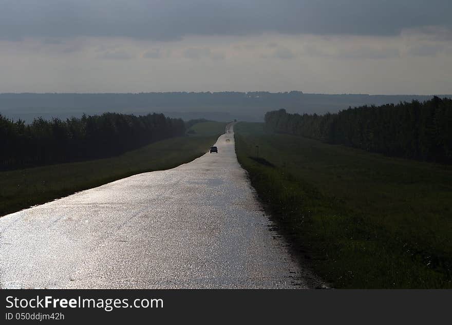 Road in the fog