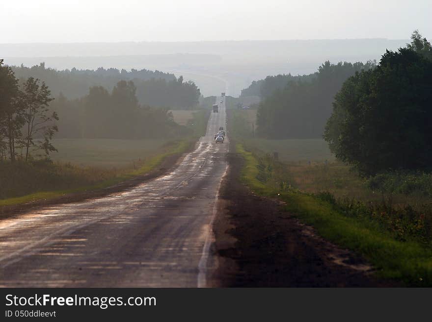 Road in the fog