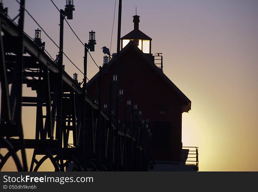 Lighthouse at Grand Haven, Michigan