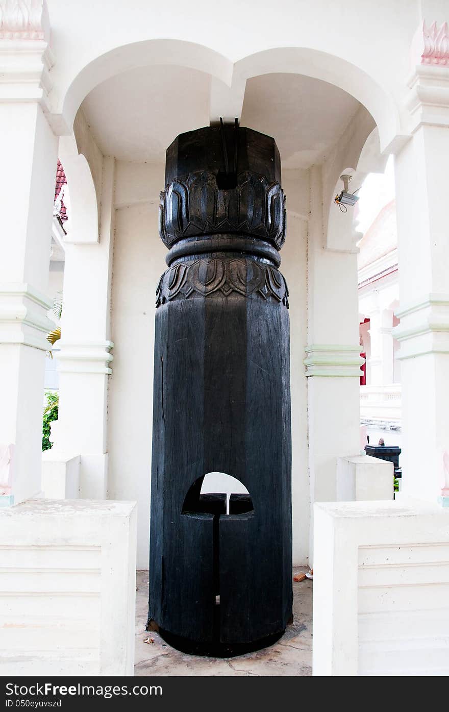 Wood bell at Wat Su Puttanaram, Ubonratchathani, Thailand