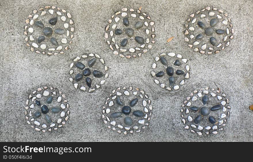 Fragment of ancient stone ornament from Japanese temple garden in Kawagoe