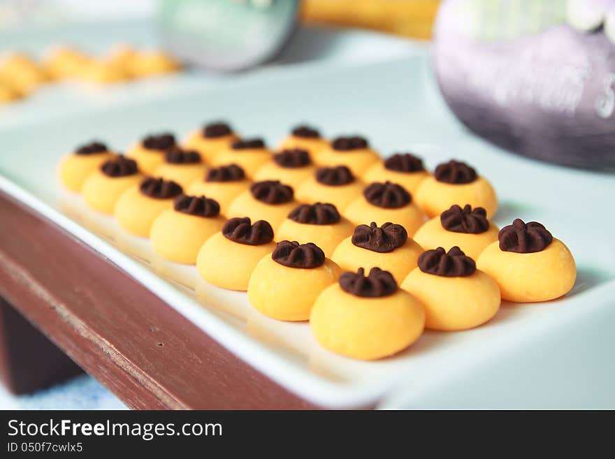 Colorful of traditional thai dessert