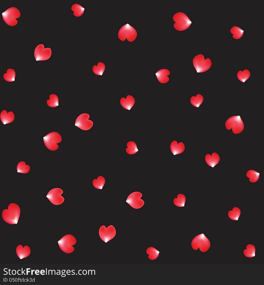 Dark seamless background with falling red rose petals. Dark seamless background with falling red rose petals