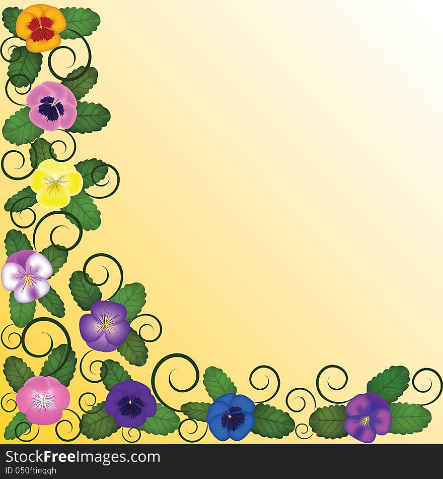 Background with pansies