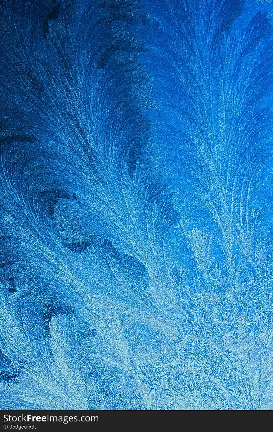 Ice Pattern On Glass.