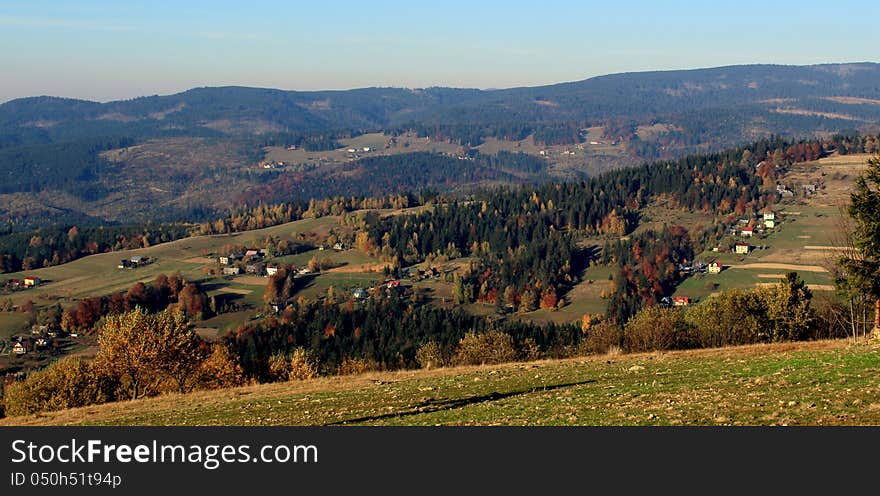 Autumn in the mountains and beautiful view