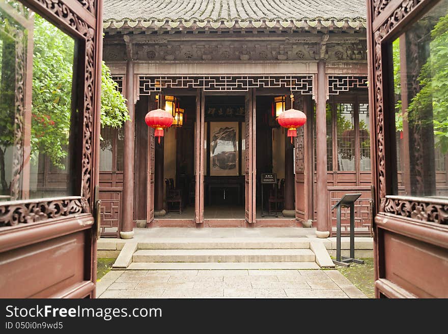 A courtyard of chinese traditional building. A courtyard of chinese traditional building