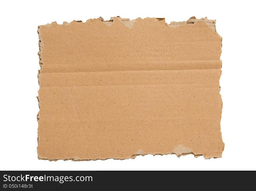 A Ripped Blank Piece of Cardboard XXXL Isolated