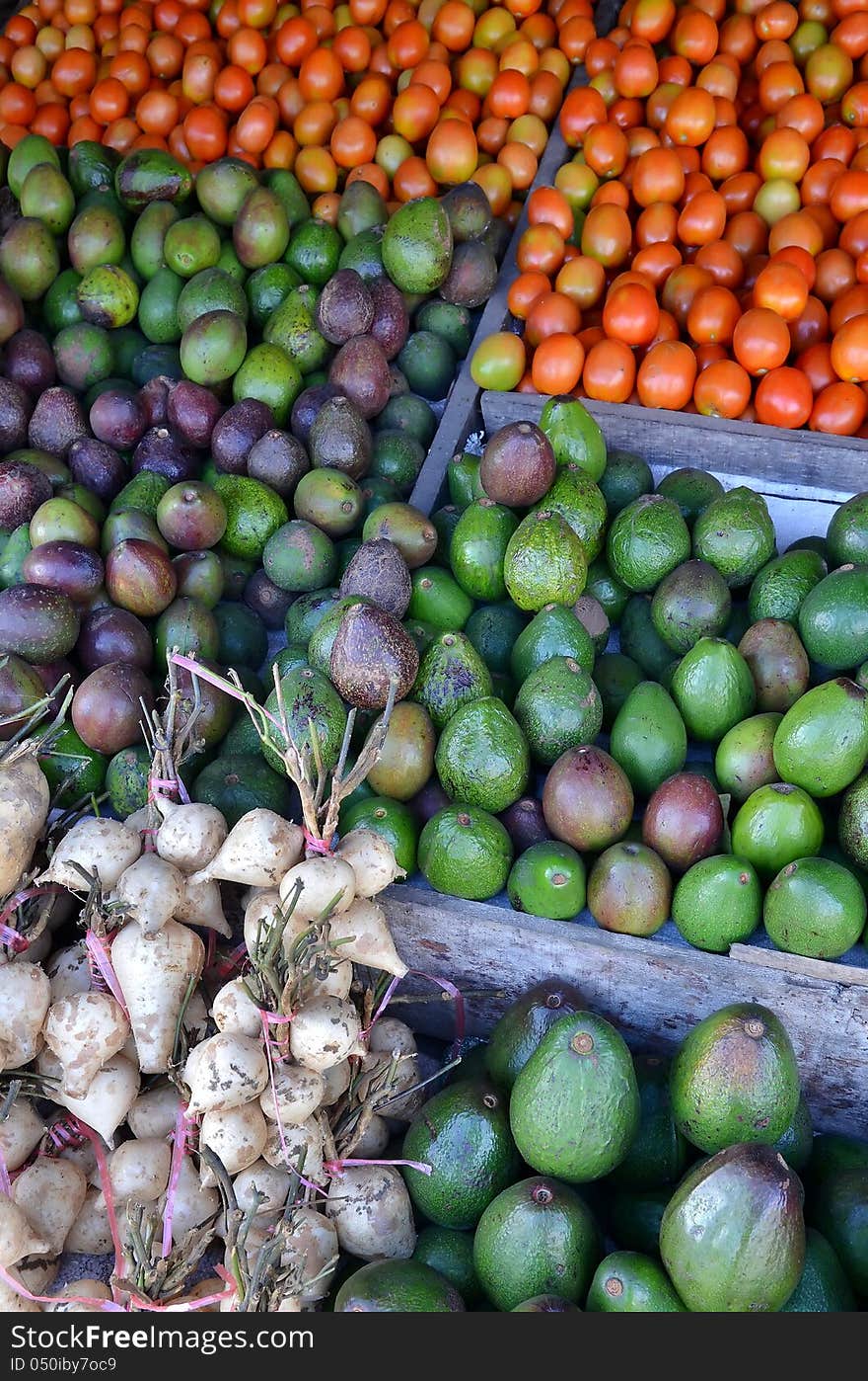 Fresh fruit display on Traditional Market