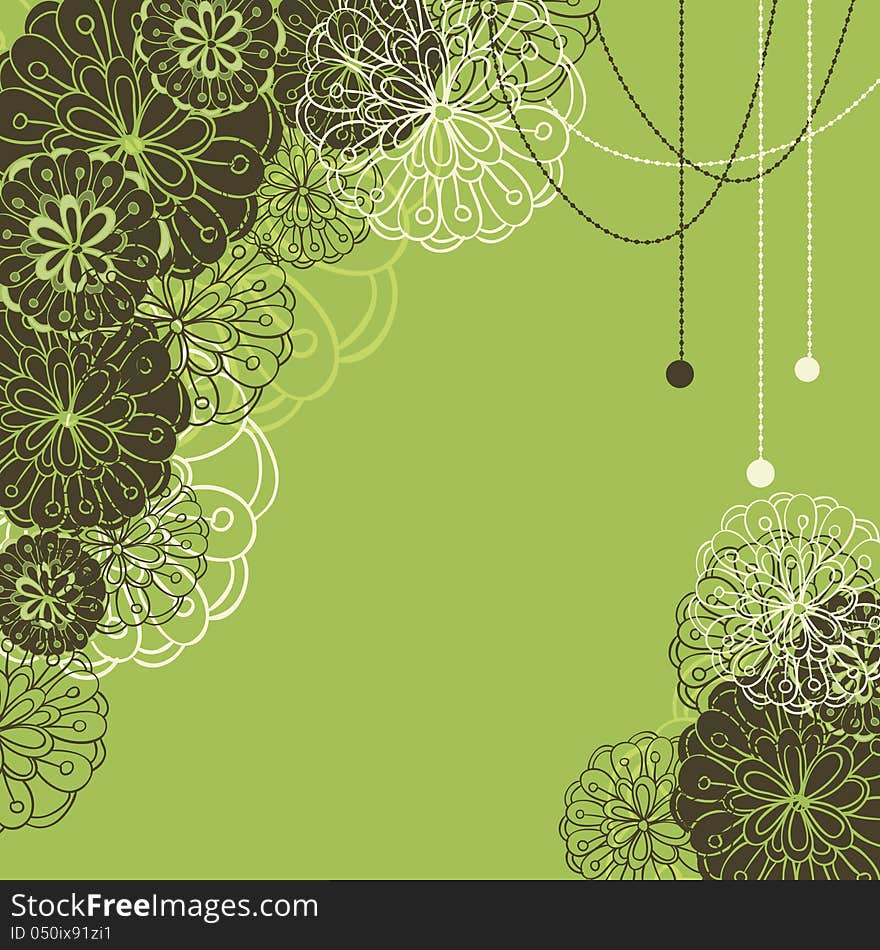 Vector background with flowers for wedding and invitation