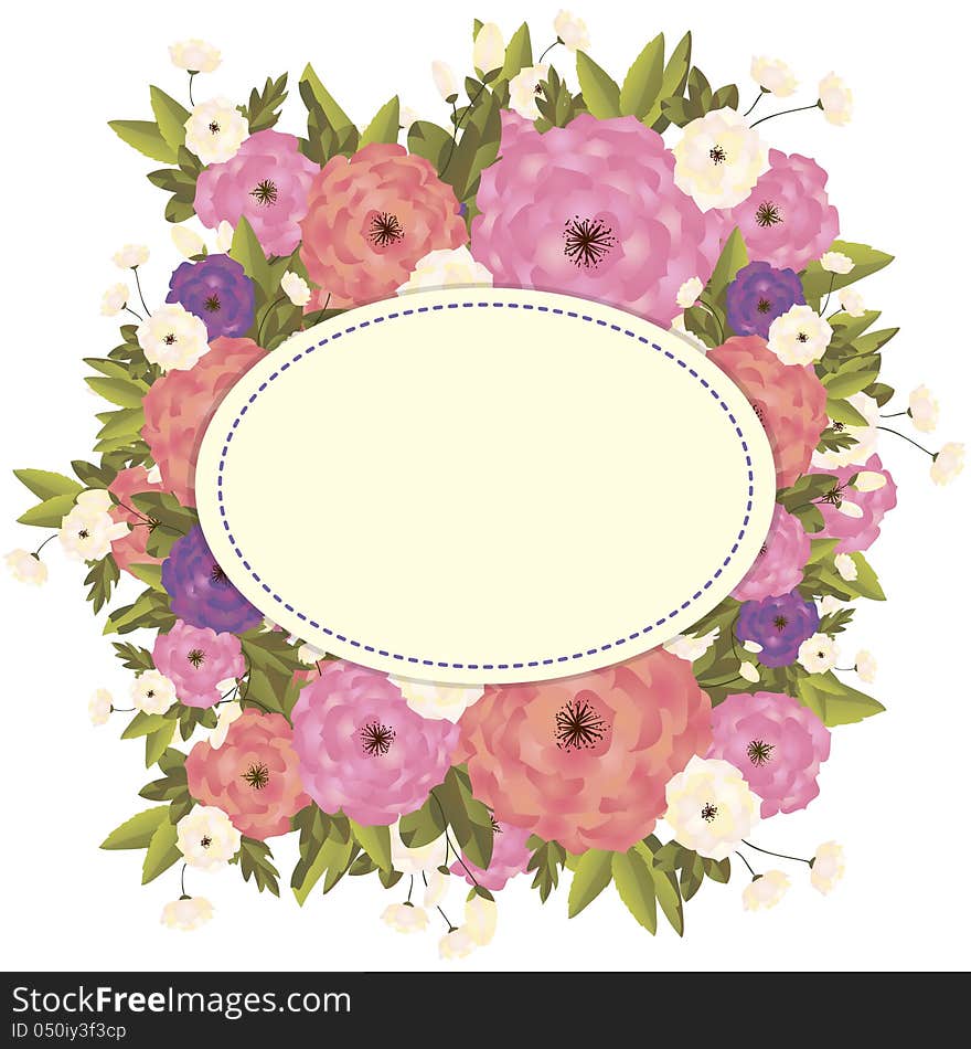 Vector background with flowers for wedding and invitation