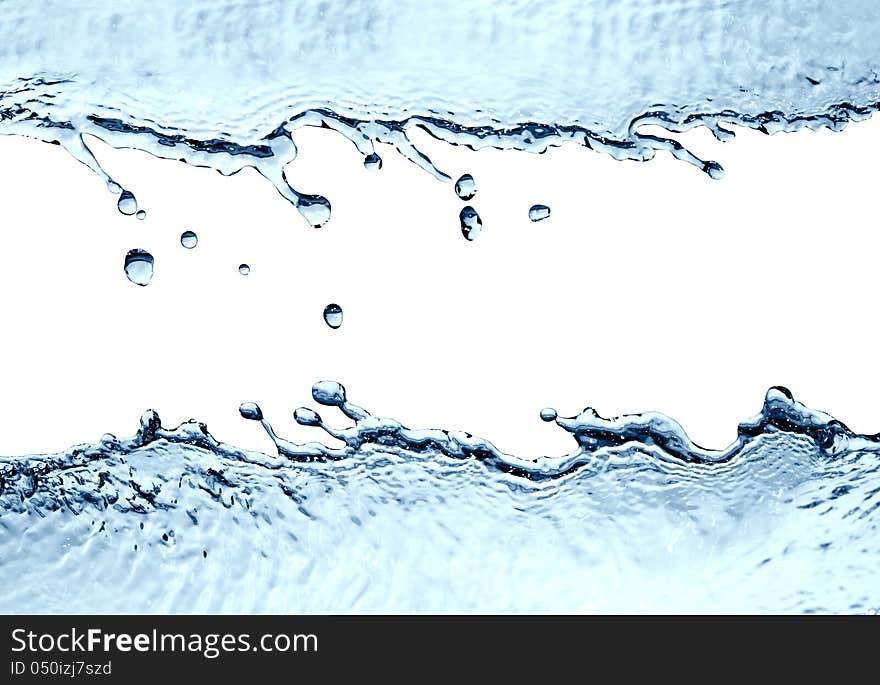 Abstract blue splashing water as picture frame with free space for text. Abstract blue splashing water as picture frame with free space for text