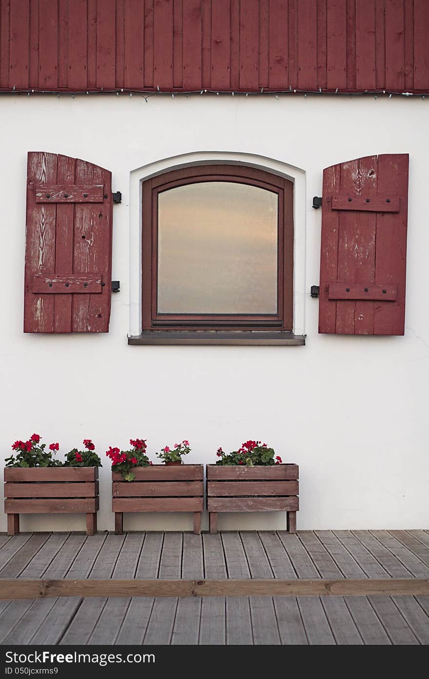 Old House Window With Shutters