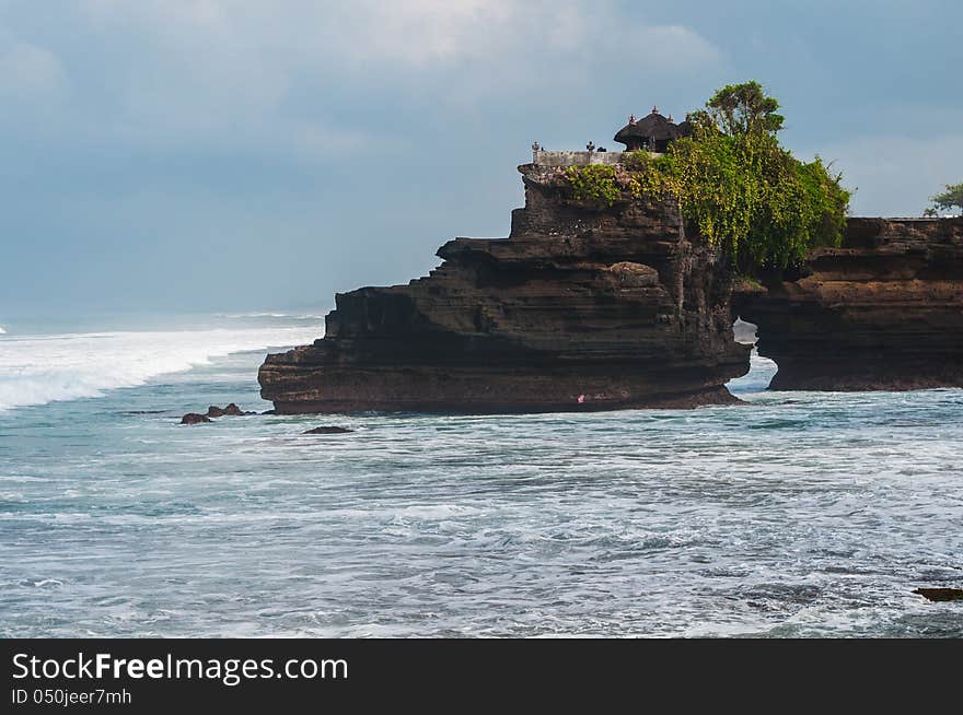 Pura Batu Bolong - small hindu temple near Tanah Lot, Bali, Indonesia. Pura Batu Bolong - small hindu temple near Tanah Lot, Bali, Indonesia